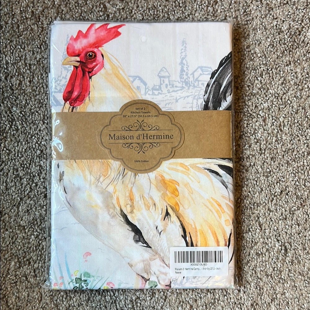 Maison d'Hermine Rooster Tea Towel Set